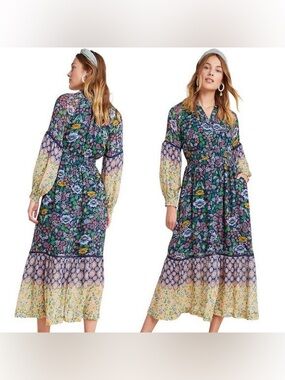 Maeve by Anthropologie Floral Mixed-Print Maxi Dress Size M